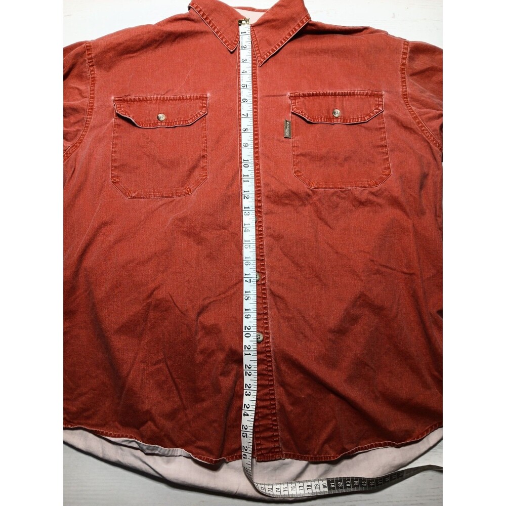 Columbia XCO short-sleeved cotton shirt mens size Large Burnt Orange Rust Color - Picture 13 of 16